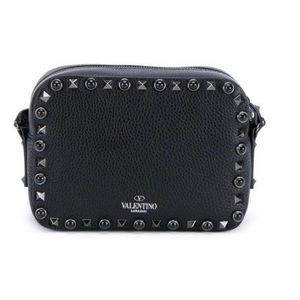 Valentino Rockstud Rolling Noir Shoulder Bag